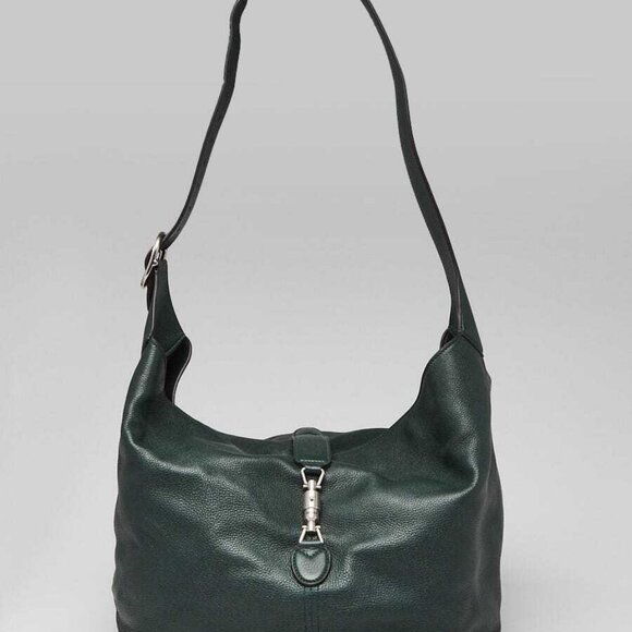 Gucci Green Pebbled Leather Medium 1961 Crossbody Tote Bag - Picture 1 of 11